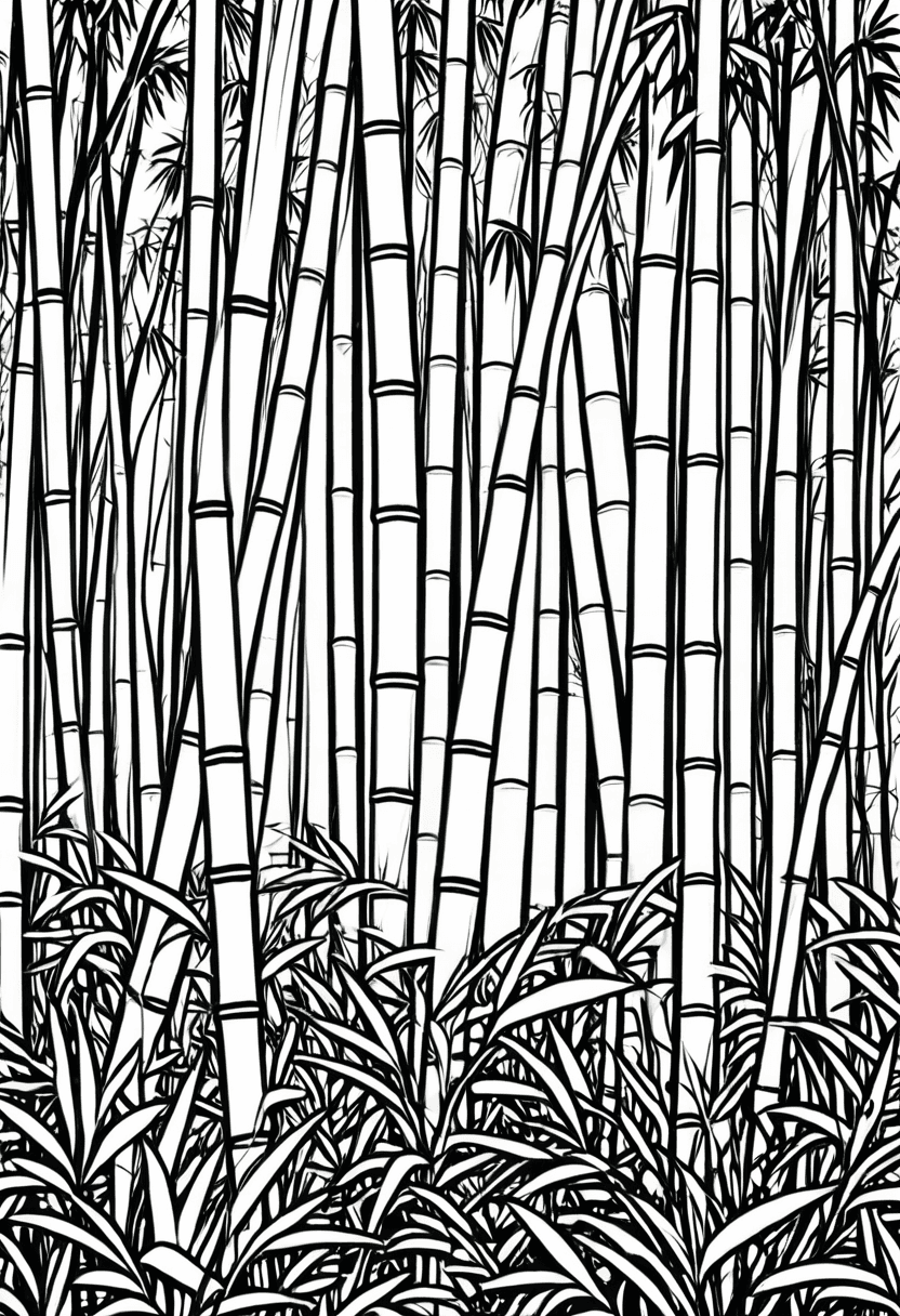 Bamboo Grove Adventure — free printable coloring page to download and print