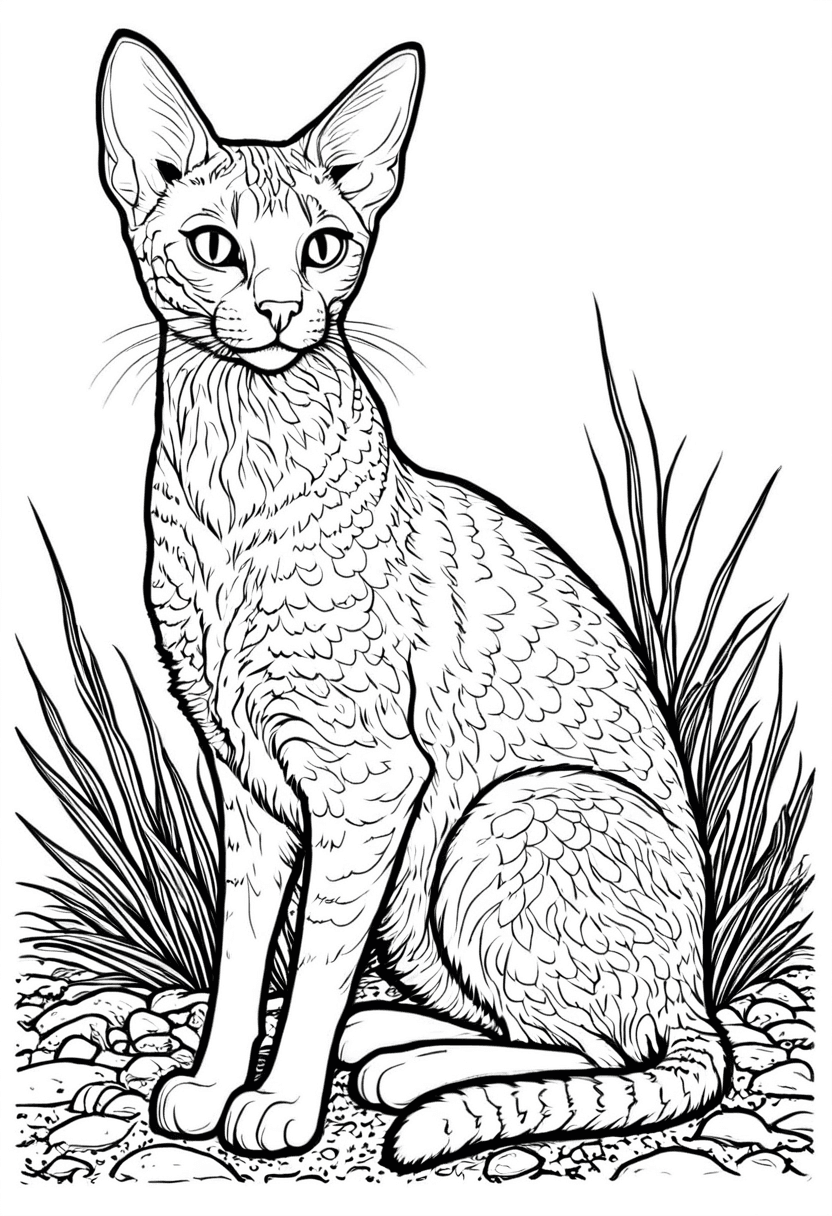 Bengal Cat Drawing — free printable coloring page to download and print
