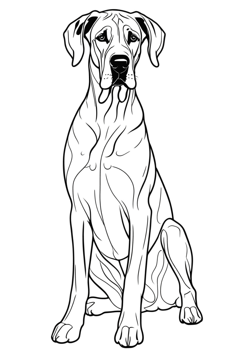 Big Dog Smile — free printable coloring page to download and print