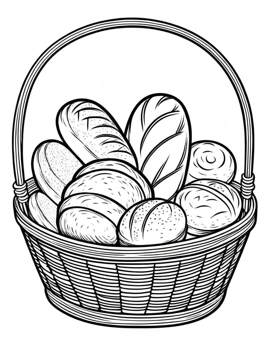 Bread Loafs for Love — free printable coloring page to download and print