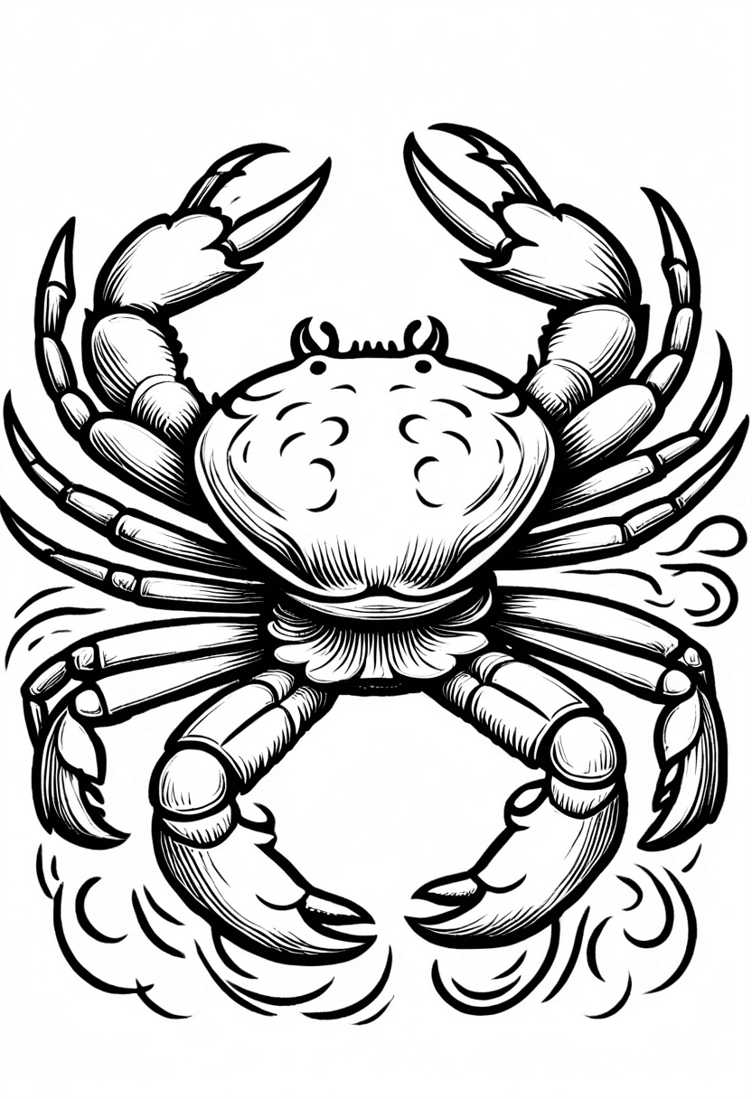 Cartoon Crab — free printable coloring page to download and print