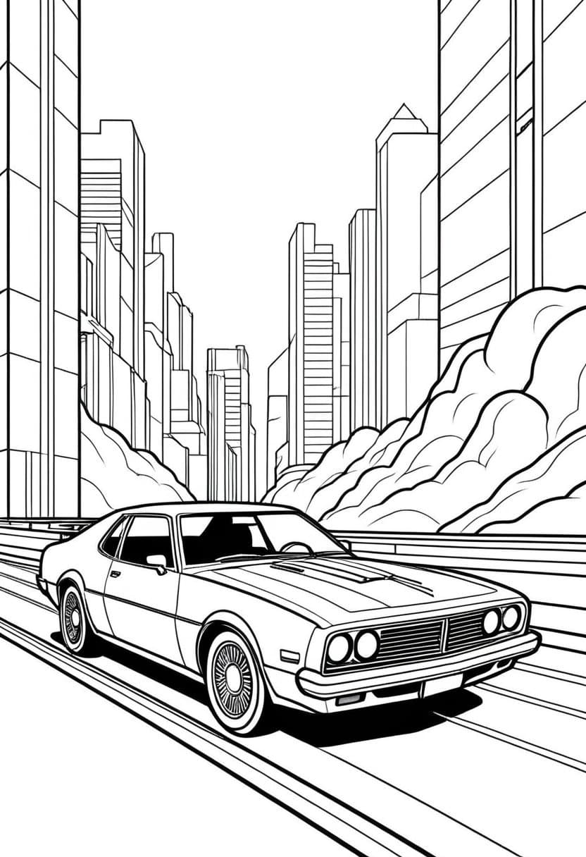 City Cruiser Car — free printable coloring page to download and print