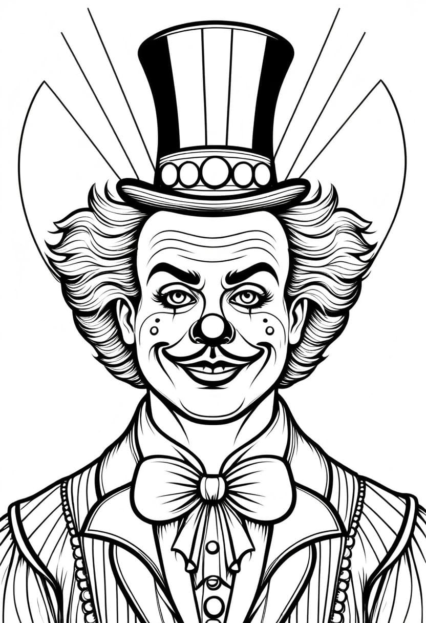 Clown Carnival Costume — free printable coloring page to download and print