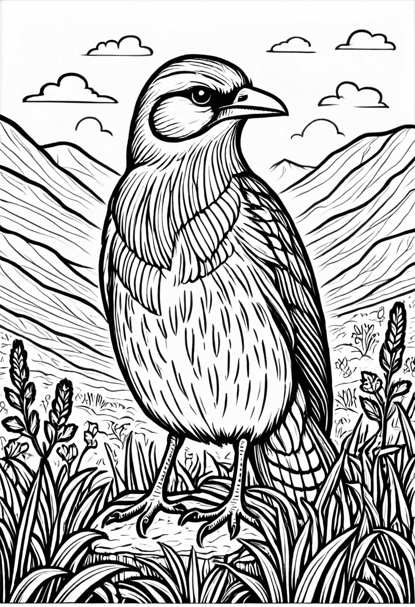 Colorado Mountain Bird — free printable coloring page to download and print