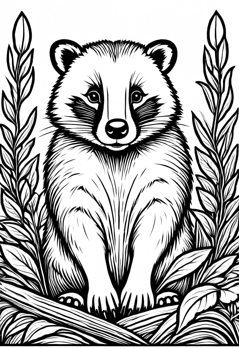 Cute Little Brown Bear — free printable coloring page to download and print