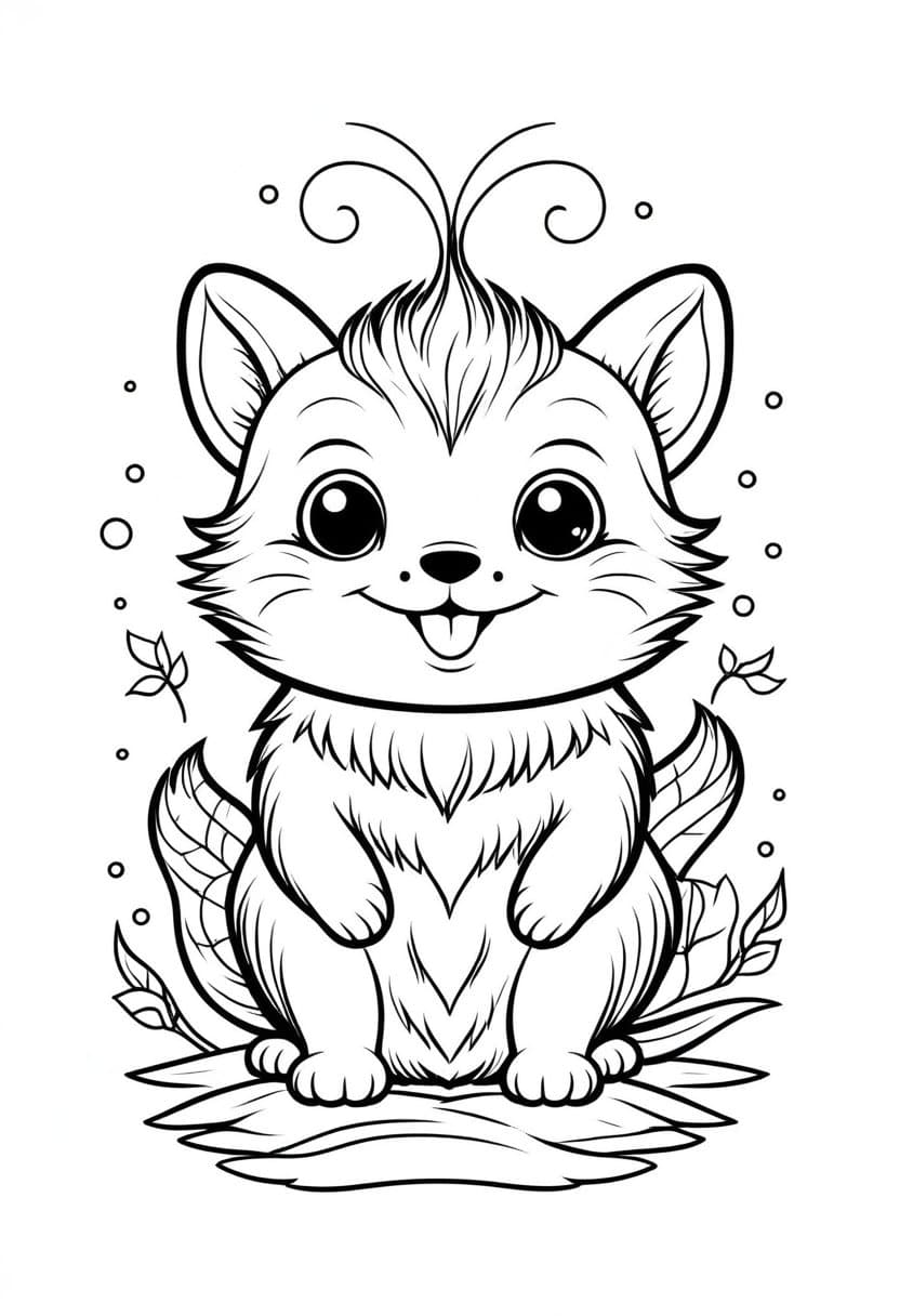 Cute Puppy — free printable coloring page to download and print