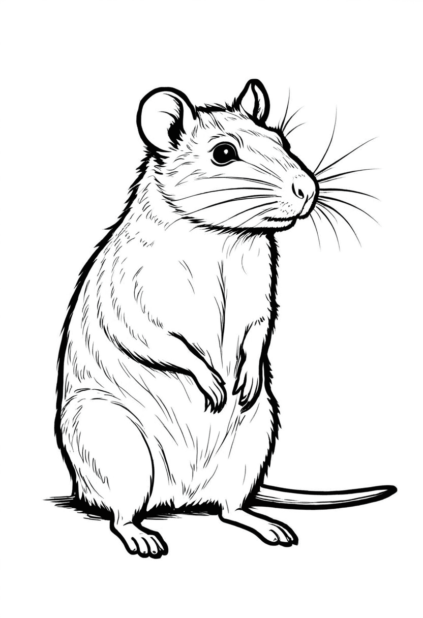 Cute Ratty — free printable coloring page to download and print