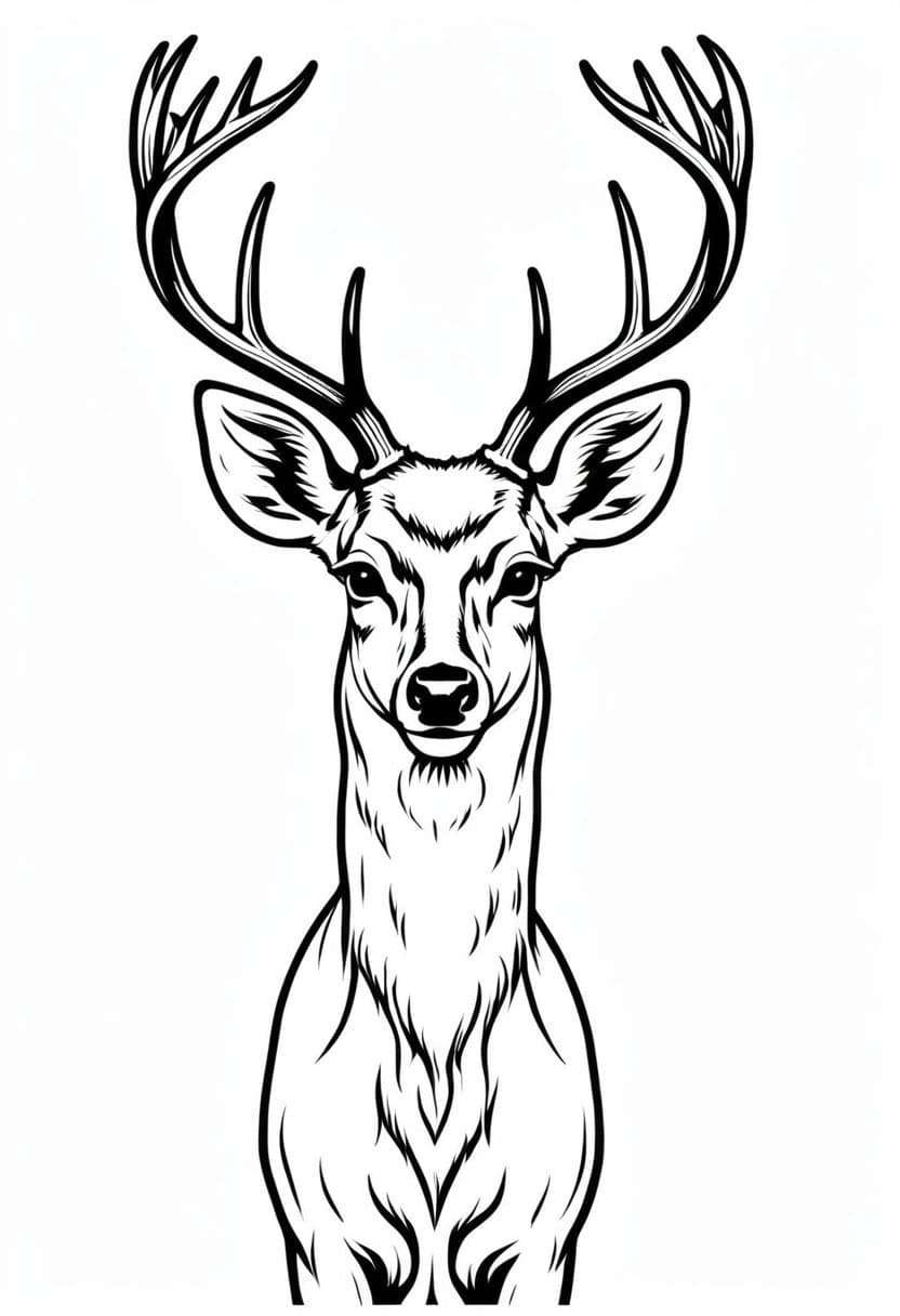 Deer — free printable coloring page to download and print