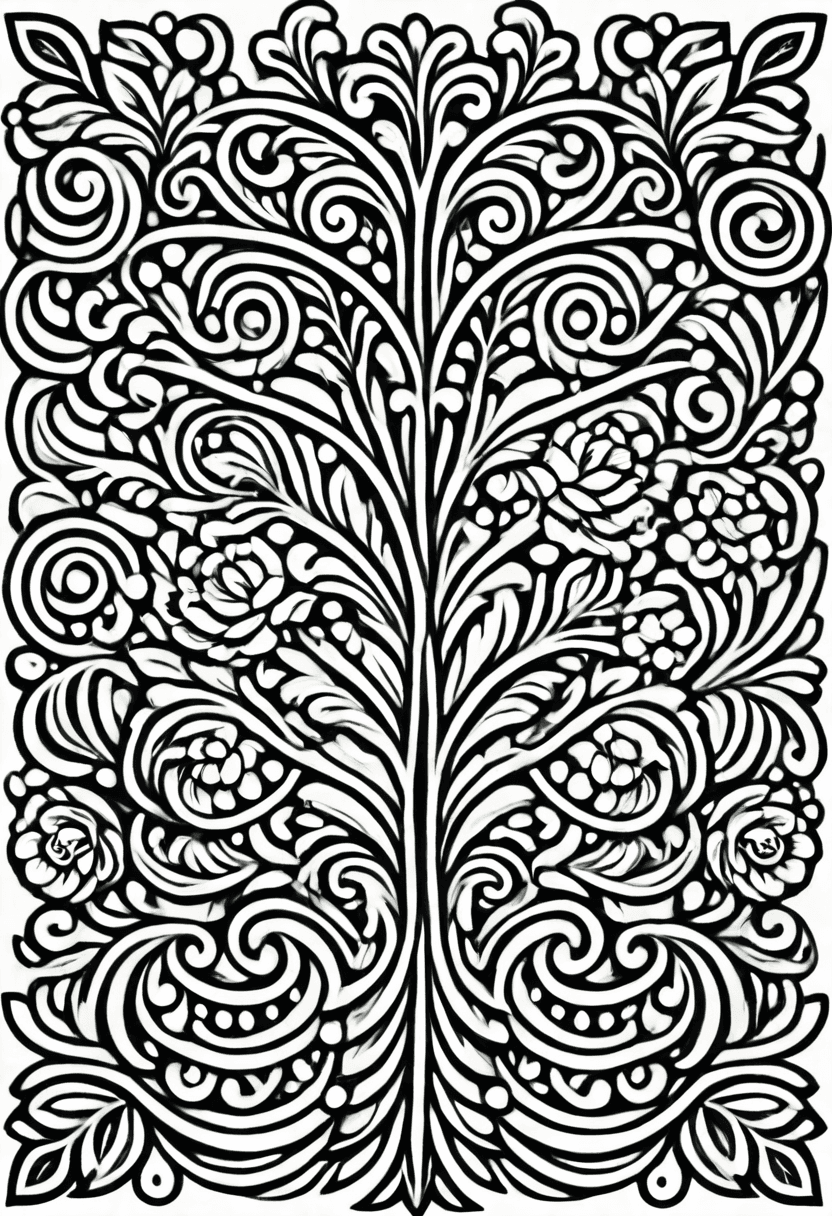 Elegant Floral Border — free printable coloring page to download and print
