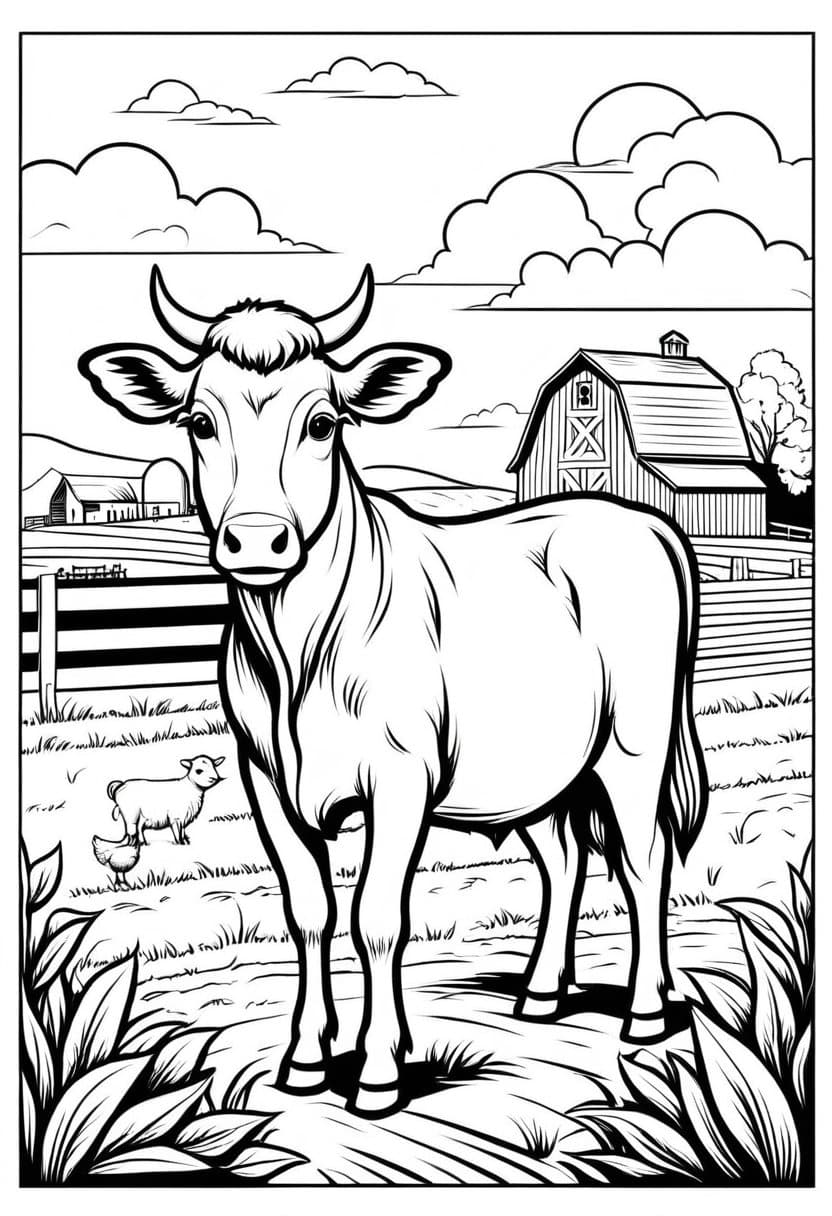 Farm Animal Fun — free printable coloring page to download and print