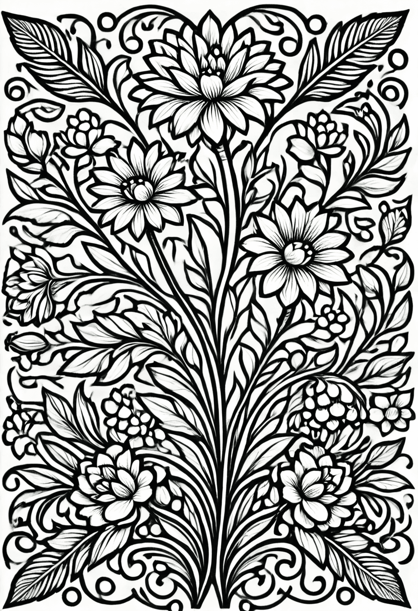 Floral Artistry — free printable coloring page to download and print
