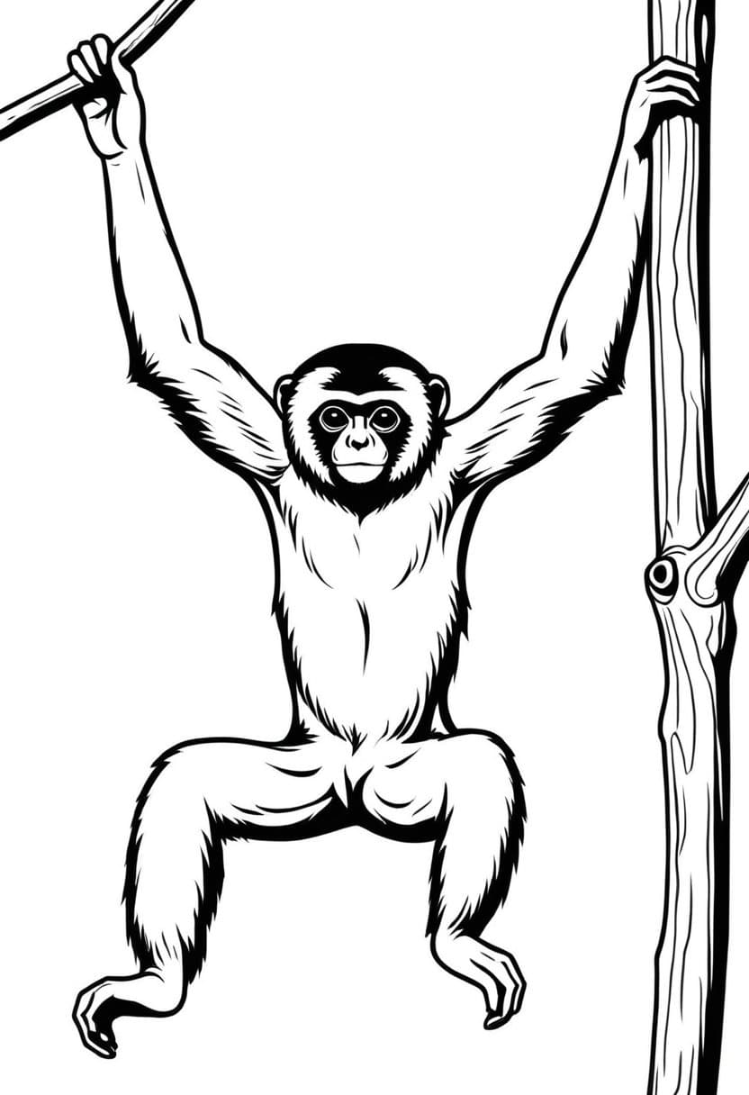 Gibbons Grip — free printable coloring page to download and print