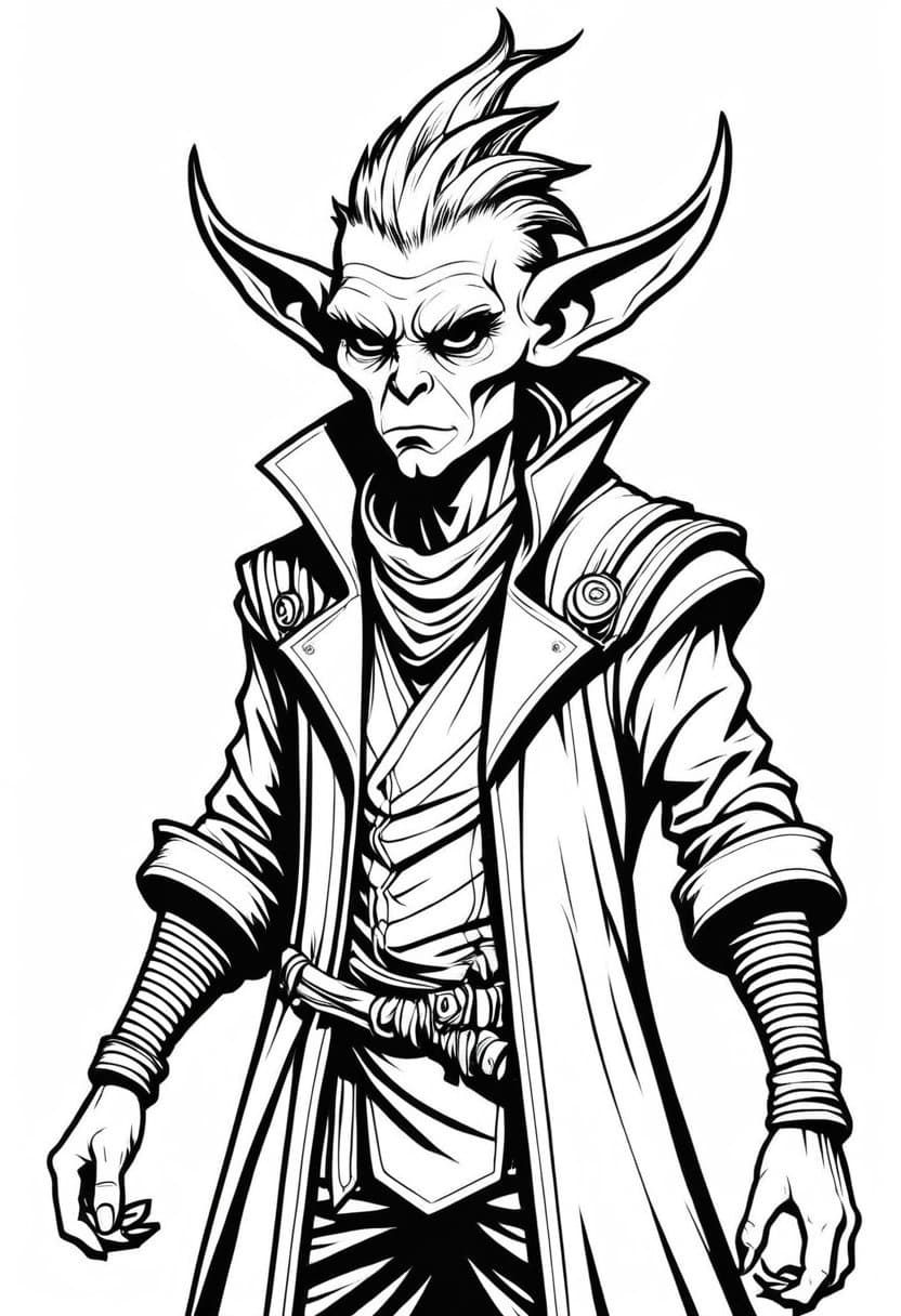 Goblin Mage — free printable coloring page to download and print