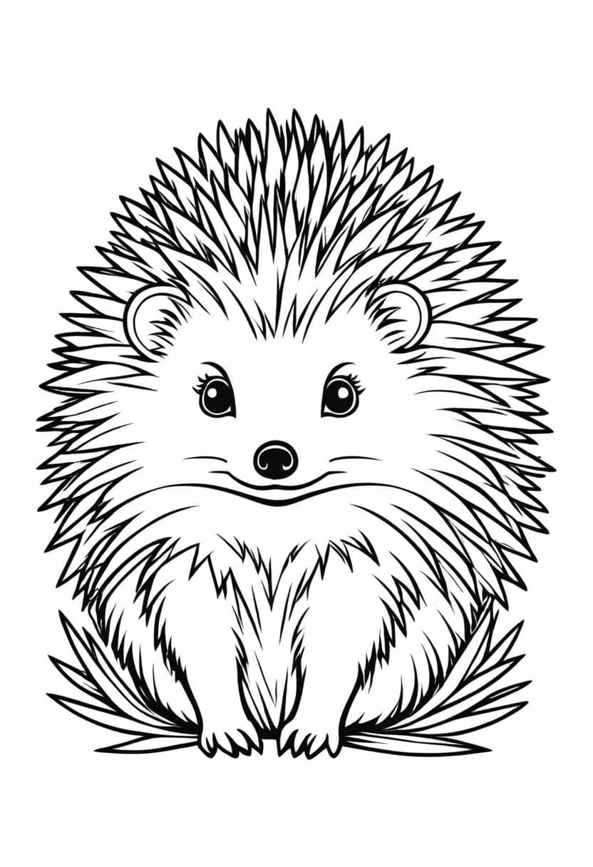 Hedgehog — free printable coloring page to download and print