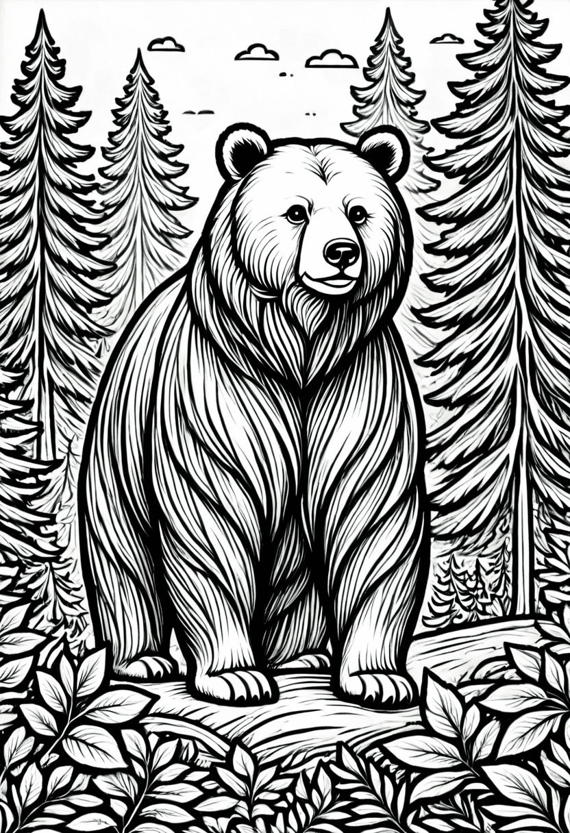 In the Woods — free printable coloring page to download and print