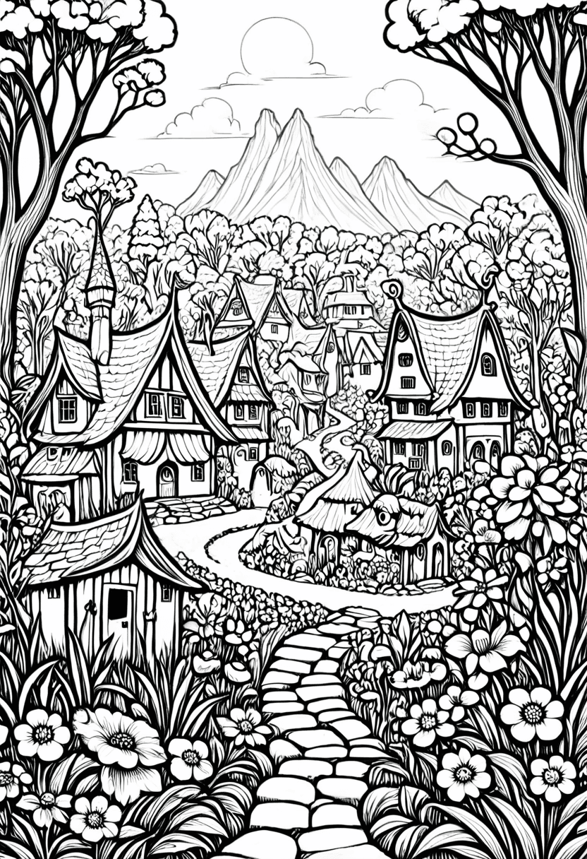 Magical Forest Hideaway — free printable coloring page to download and print