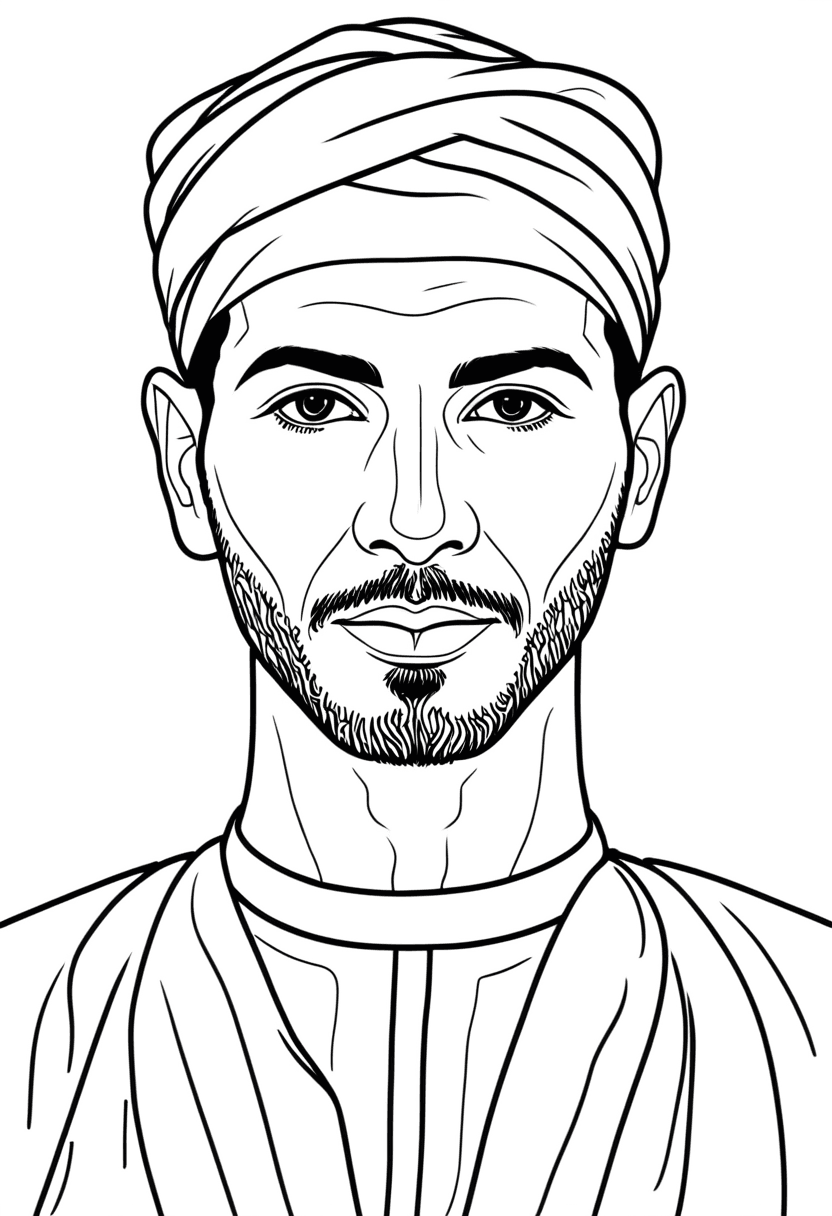 Modern Muslim Icon — free printable coloring page to download and print