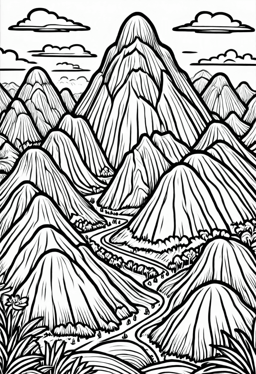 Mountain Path — free printable coloring page to download and print