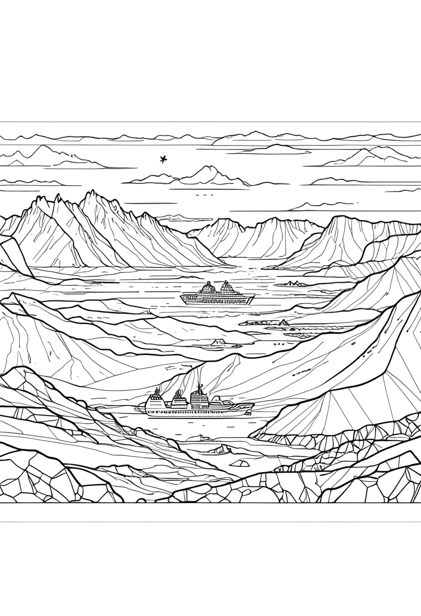 Mountain Viewscape — free printable coloring page to download and print