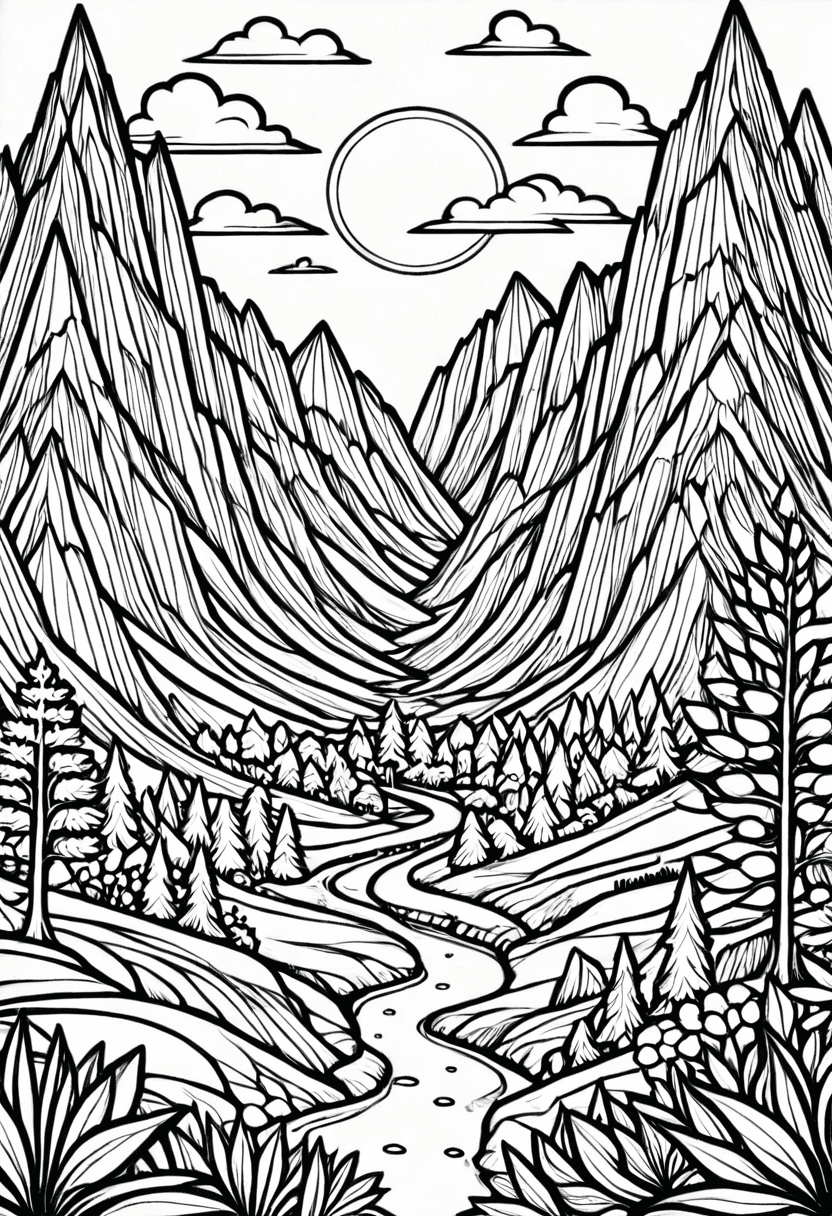 Natures Serenity — free printable coloring page to download and print