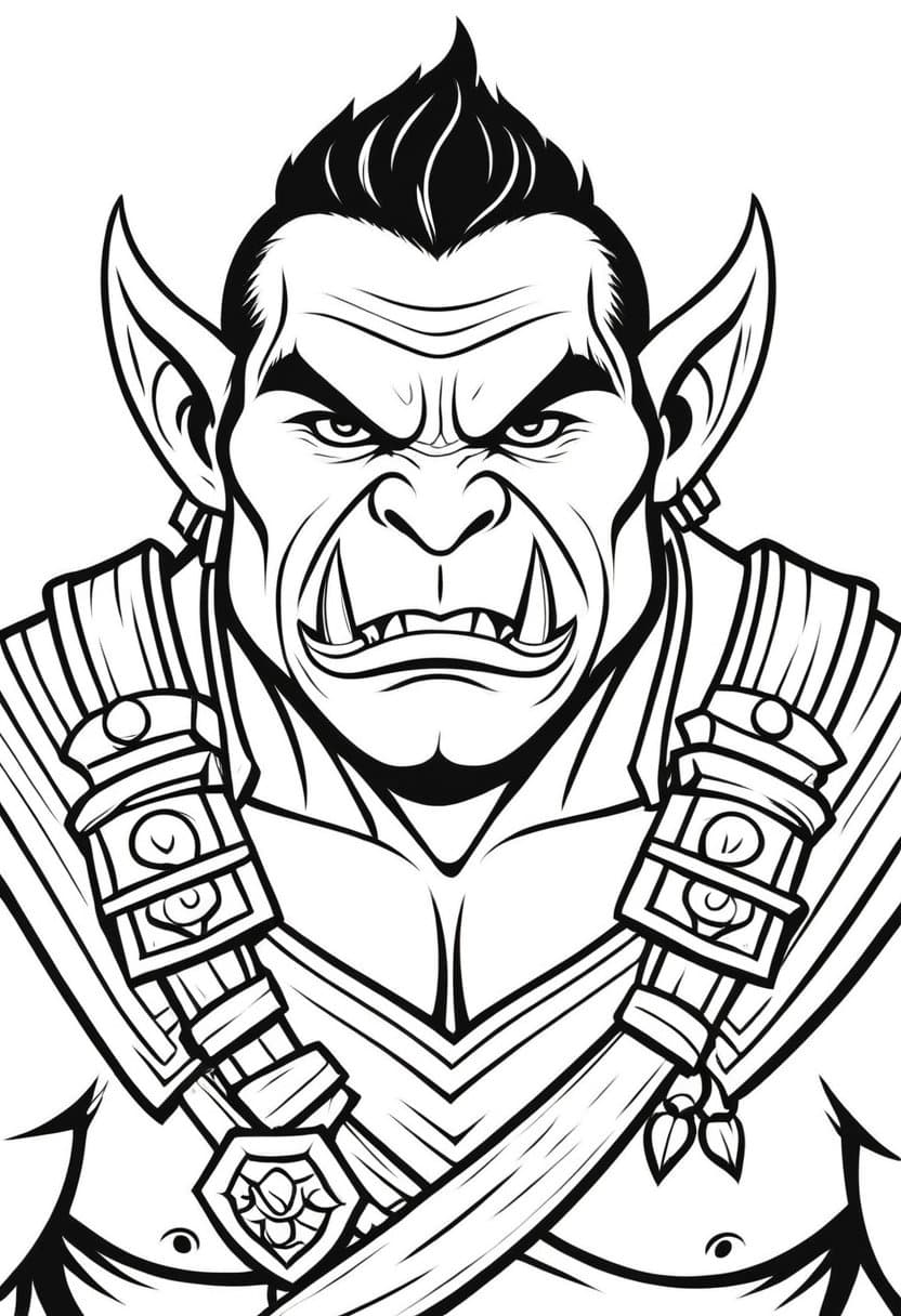Orc Chieftains Mask — free printable coloring page to download and print