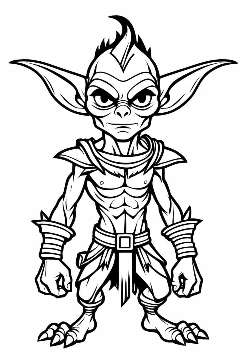 Pixel Art Goblin Smith — free printable coloring page to download and print