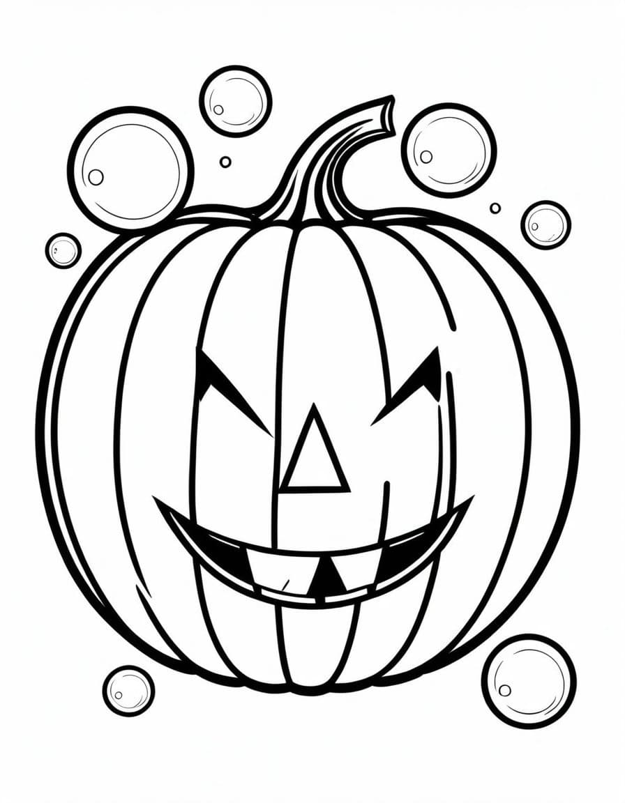 Pumpkin Bubbles — free printable coloring page to download and print