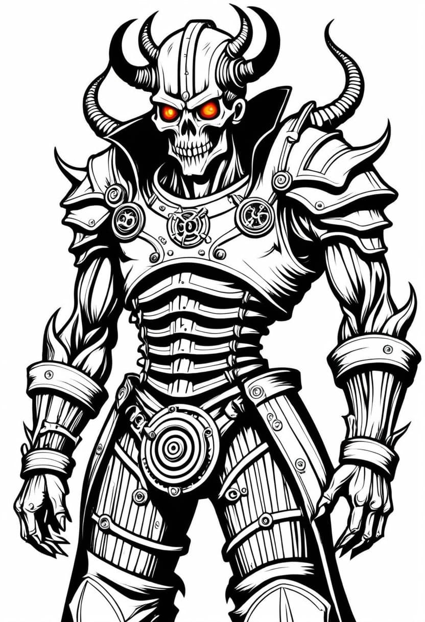 Rust Demon Armor — free printable coloring page to download and print