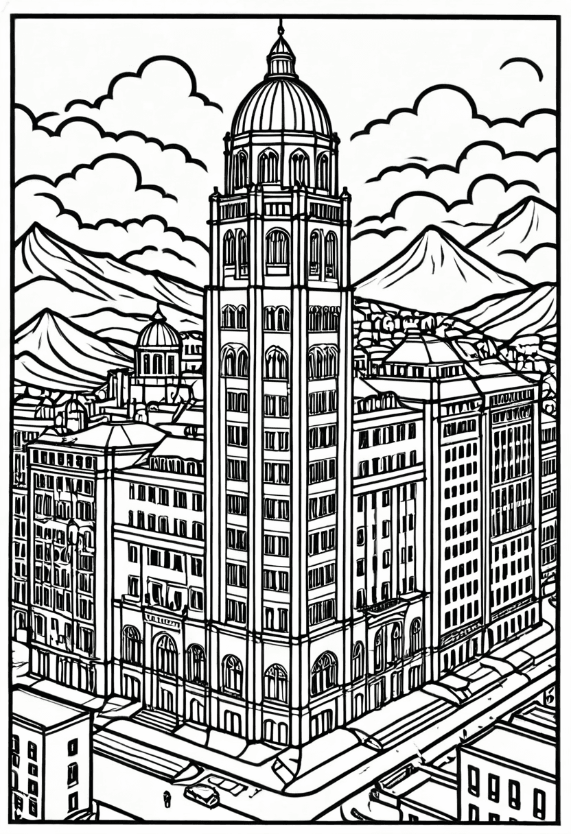 Sacramentos Towering Architectural Gem — free printable coloring page to download and print