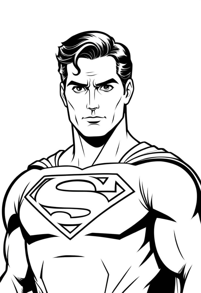 Superman Ready for Action — free printable coloring page to download and print