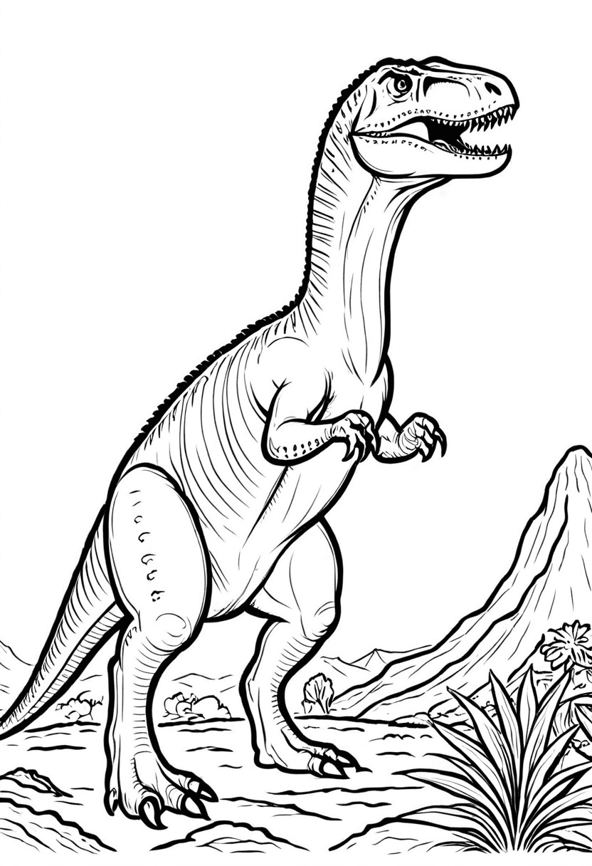 TRex in the Wild — free printable coloring page to download and print