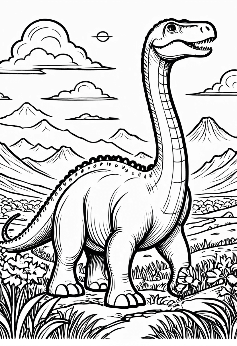 The Dinosaurs Day Out — free printable coloring page to download and print