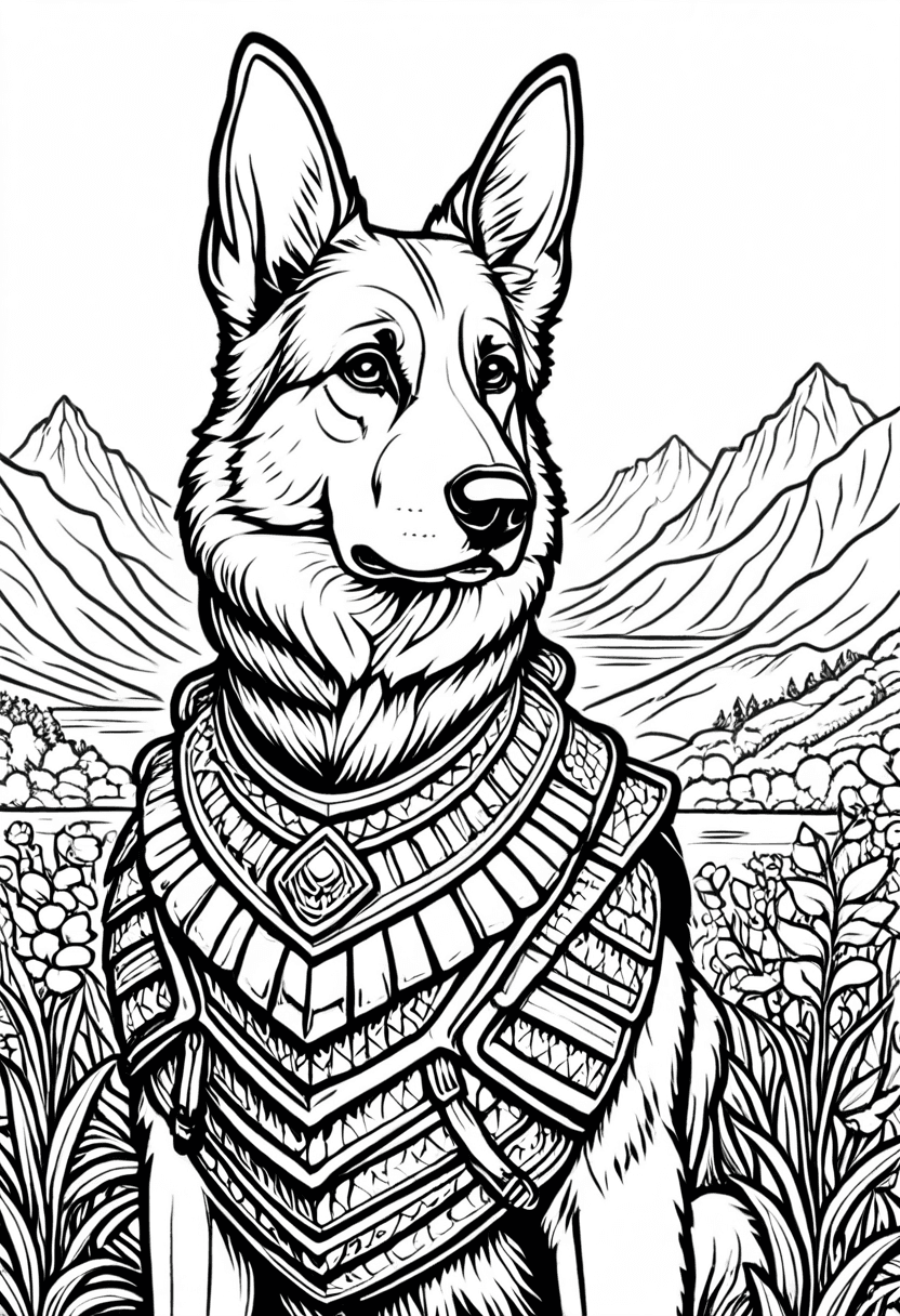 VikingEra Dog — free printable coloring page to download and print