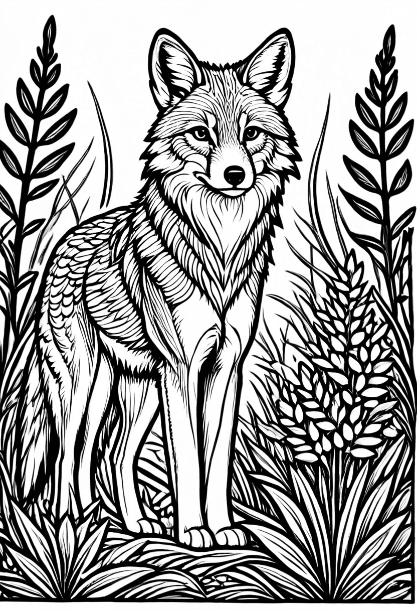 Wildlife   Fox — free printable coloring page to download and print