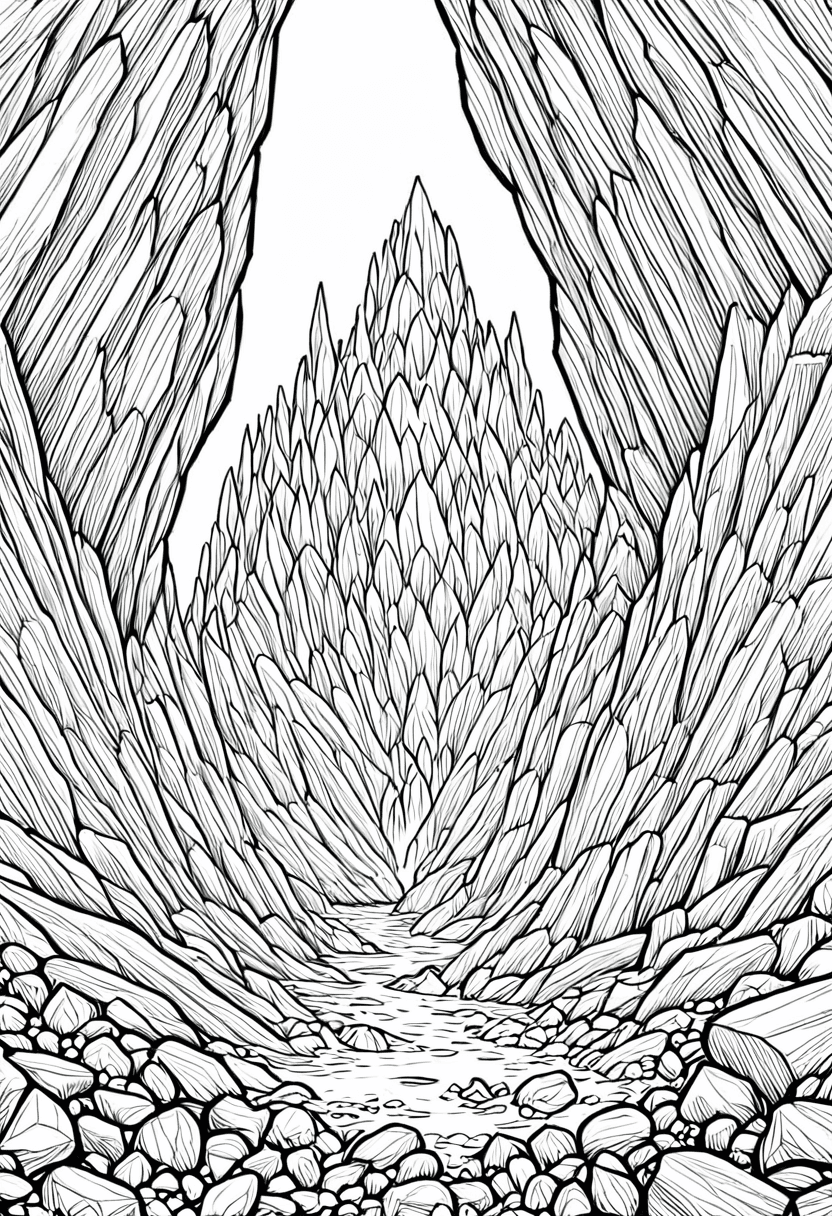 A Rocky Canyon — free printable coloring page to download and print