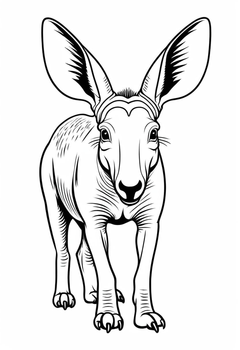 Aardvark — free printable coloring page to download and print