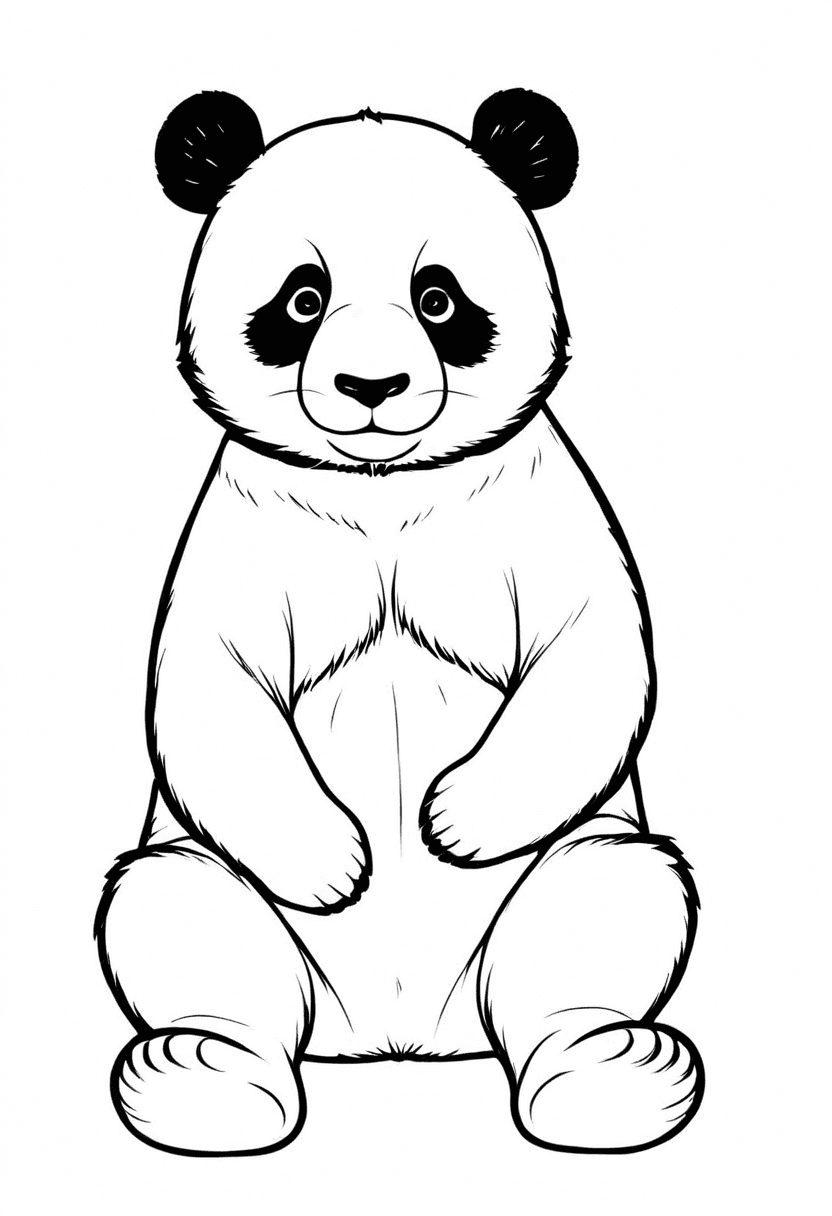 Adorable Panda — free printable coloring page to download and print