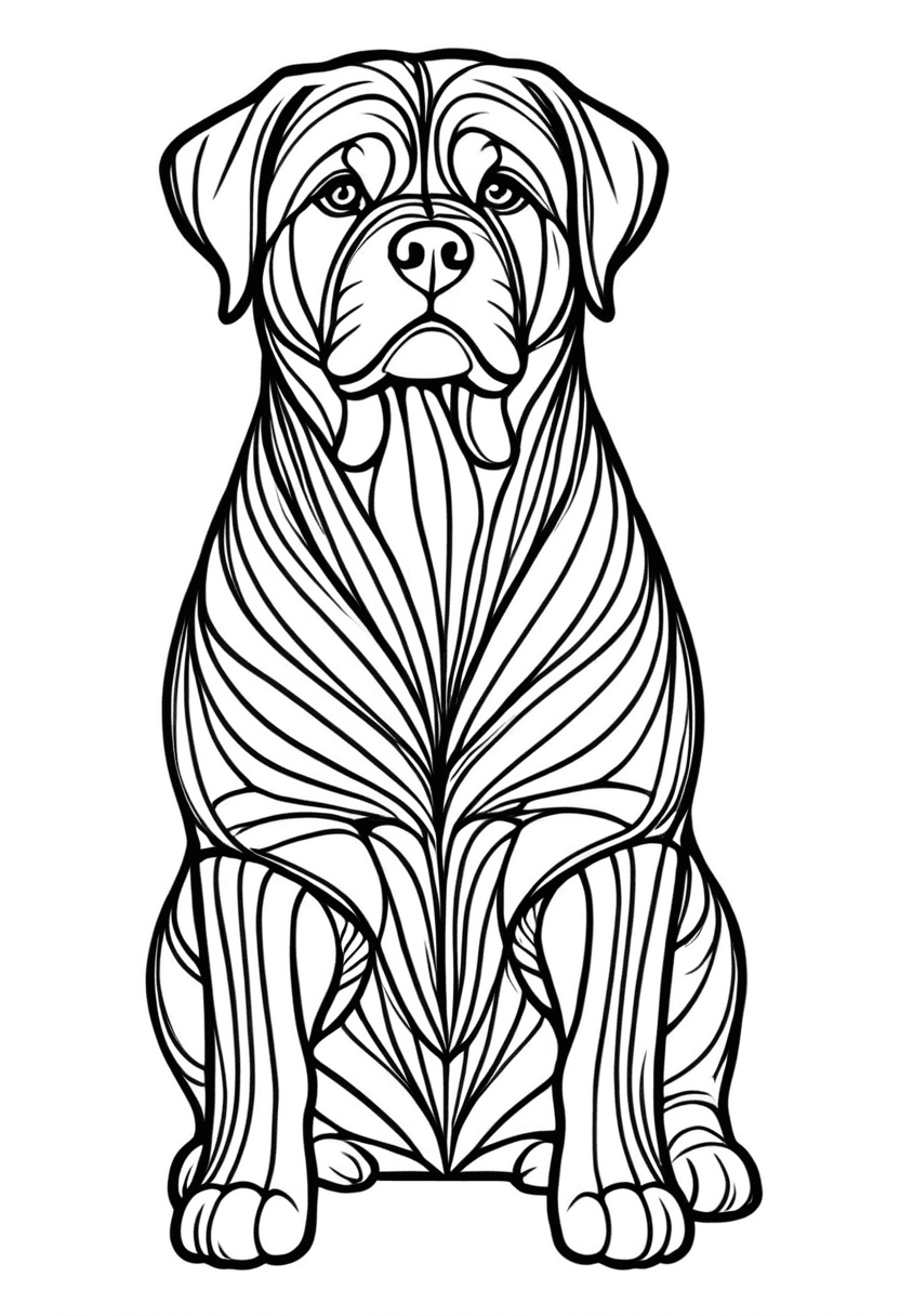 Adorable Pup Poses — free printable coloring page to download and print