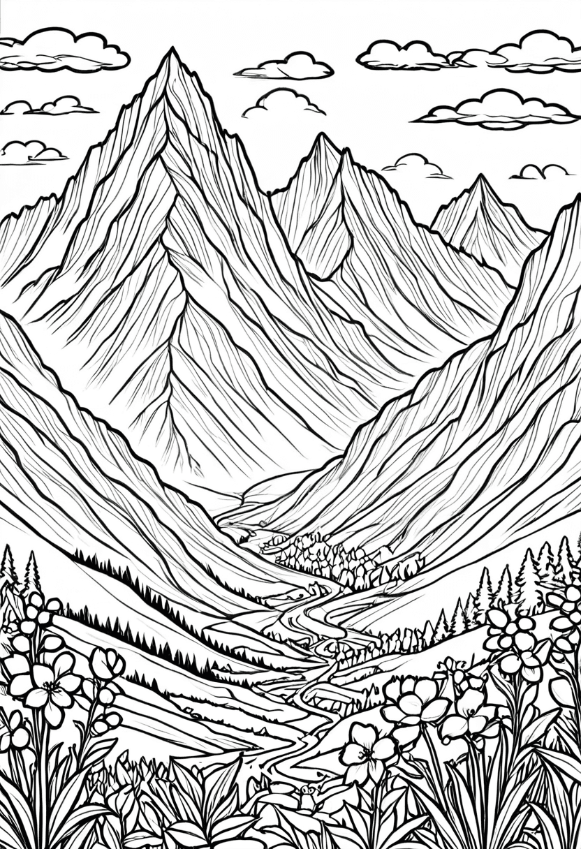 Alpine Adventure — free printable coloring page to download and print