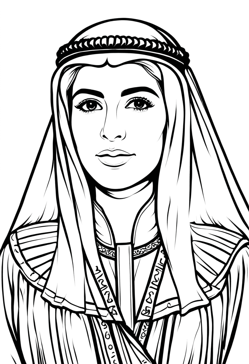 Ancient Egyptian Queen — free printable coloring page to download and print