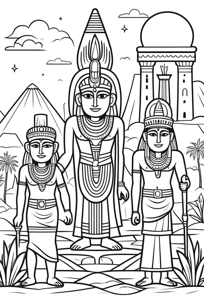 Ancient Egyptians — free printable coloring page to download and print