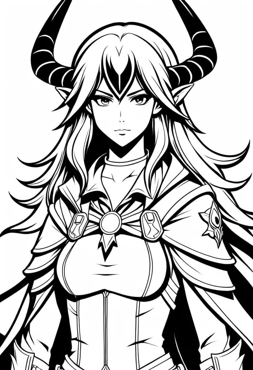 Anime Demon Scout 0001 — free printable coloring page to download and print