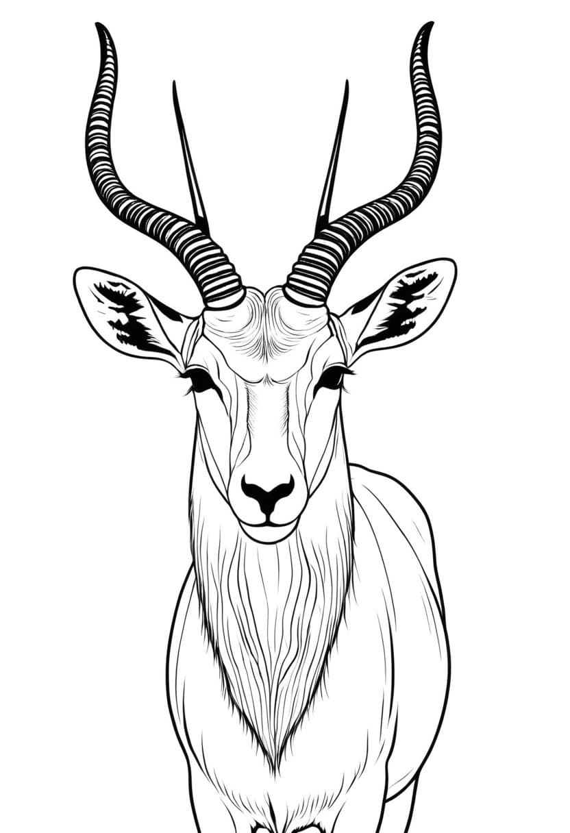 Antelope — free printable coloring page to download and print