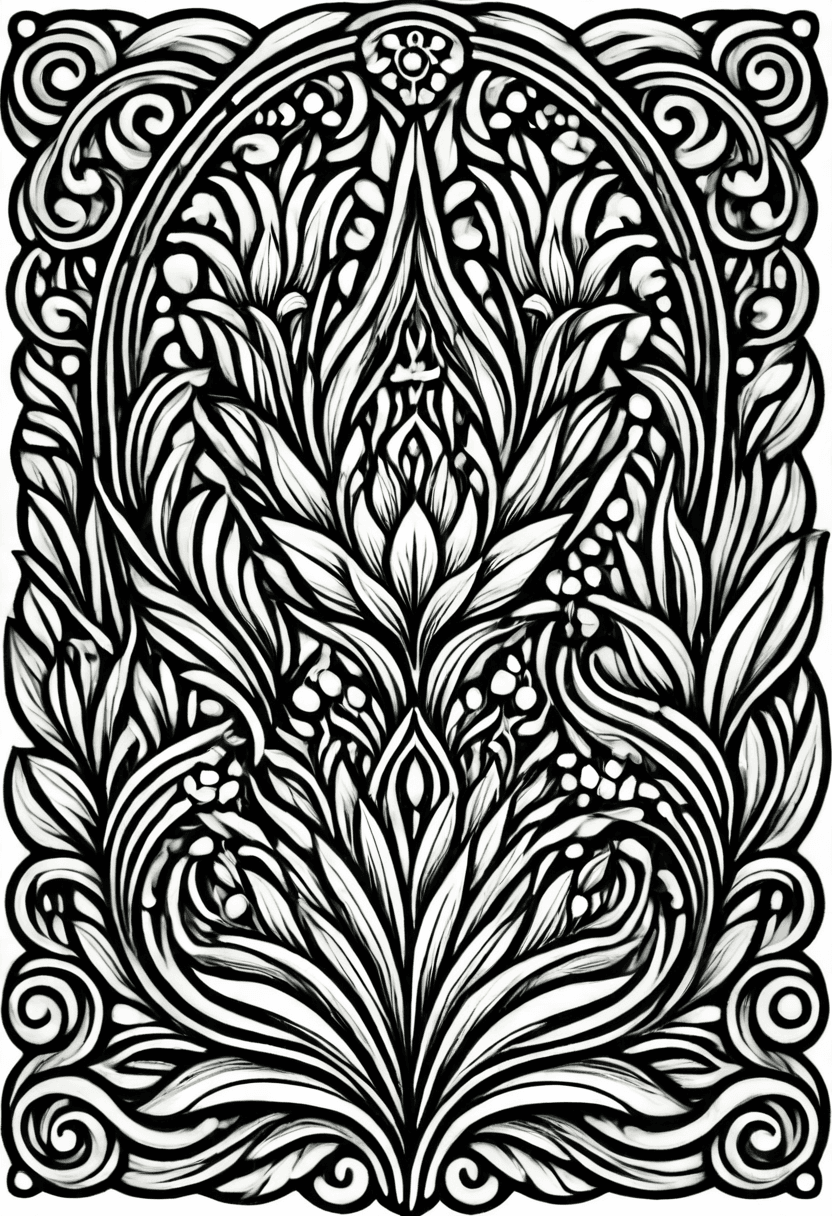 Art Deco Border — free printable coloring page to download and print