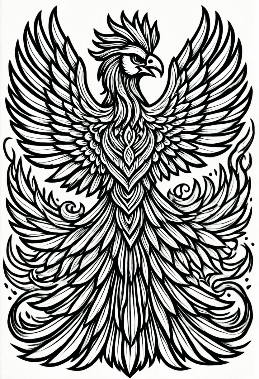 Artistic Feathered Symbol — free printable coloring page to download and print