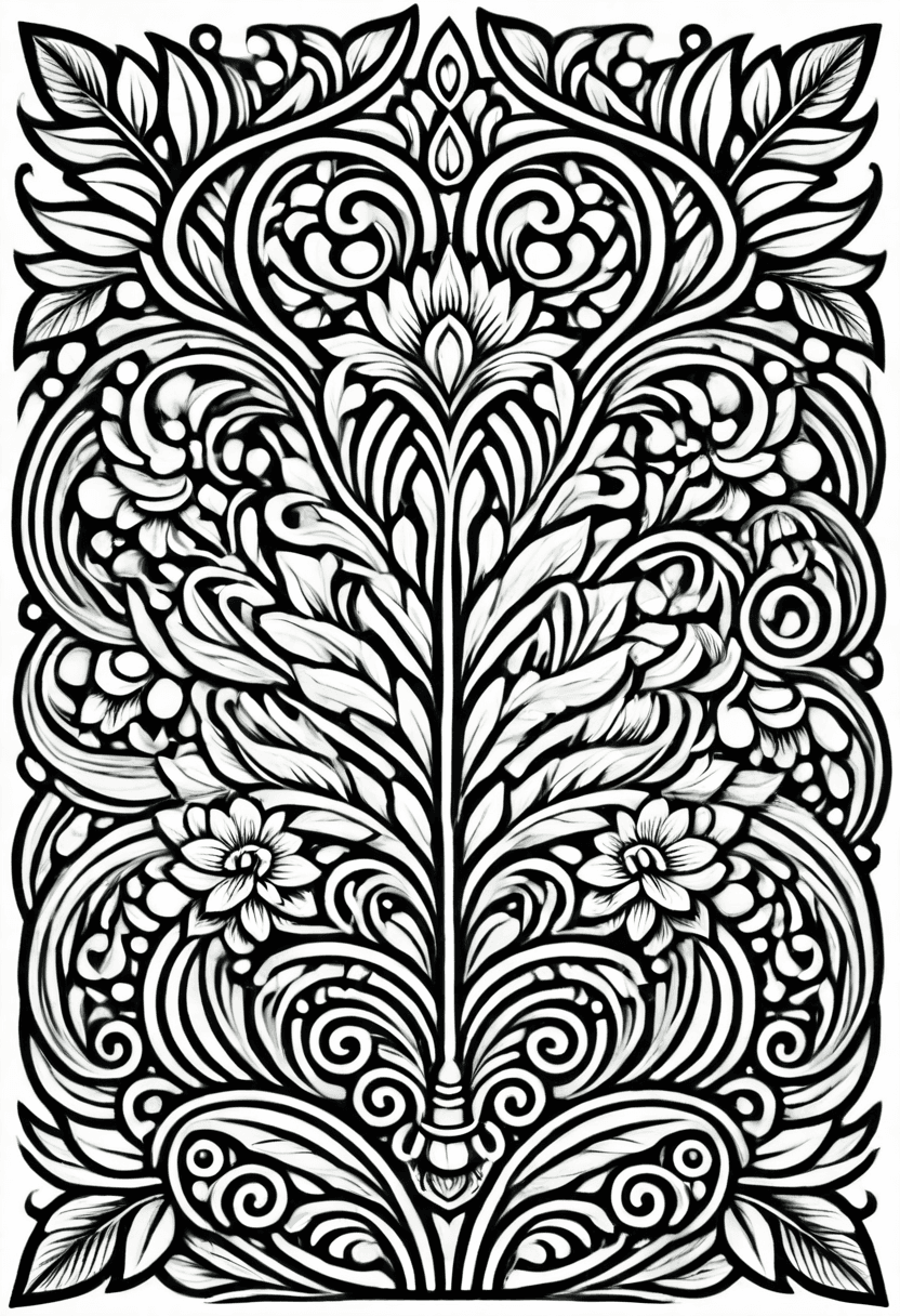 Artistic Flora Design — free printable coloring page to download and print