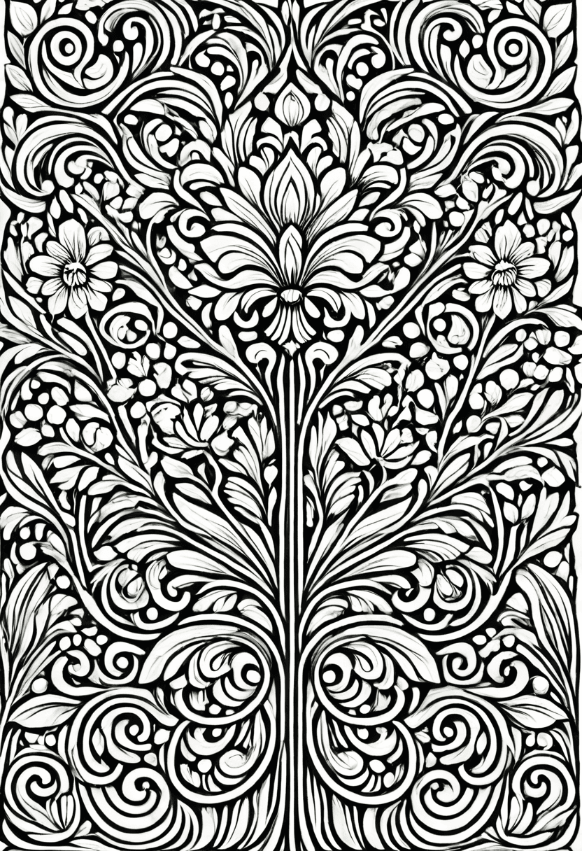 Artistic Floral Designs — free printable coloring page to download and print