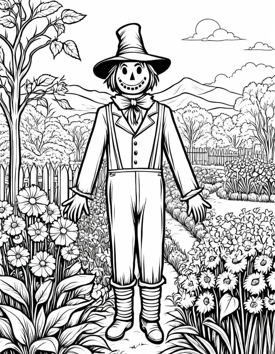 Autumn Farm Charm — free printable coloring page to download and print