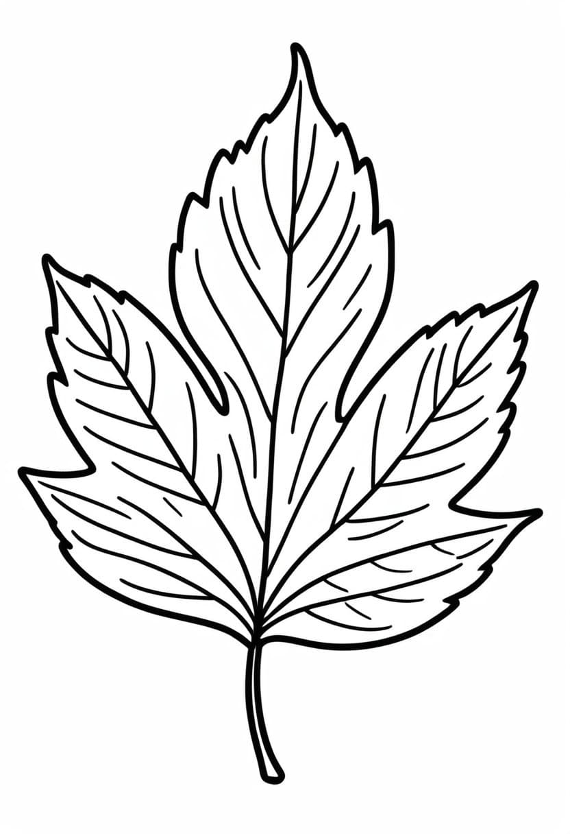 Autumn Leaf — free printable coloring page to download and print