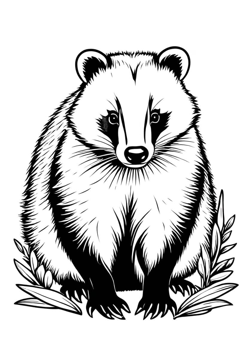 Badger Image — free printable coloring page to download and print